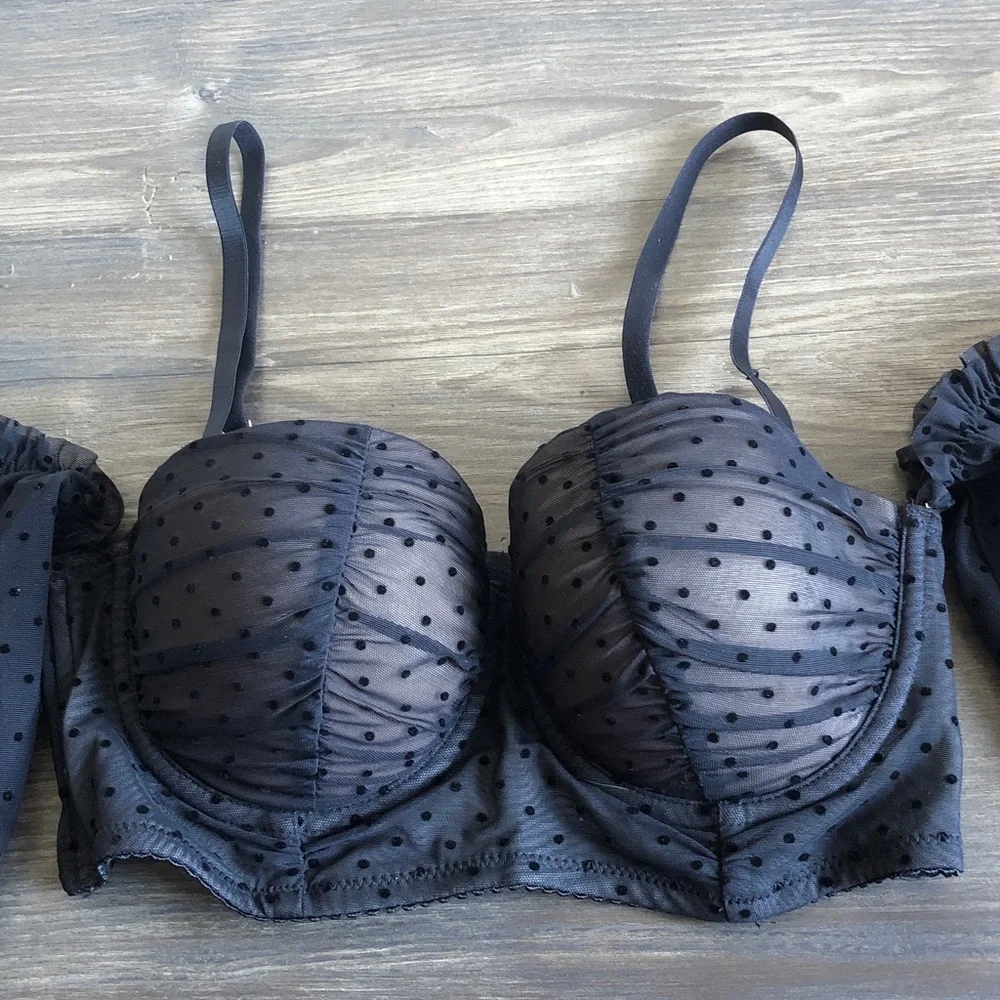 Dorina x Raye Natalie Don’t Mesh Dot Bra Top Removable Straps 34C